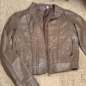 Brown leather jacket